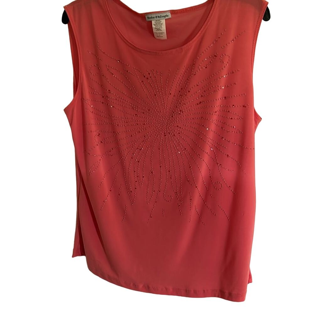 Bleeker& McDougal Women’s size XL sleeveless orange sequined top Pastel Orange